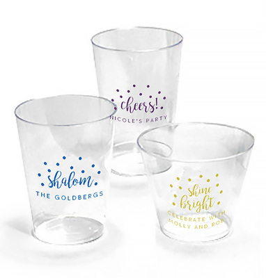 Personalized Confetti Dot Clear Plastic Cups